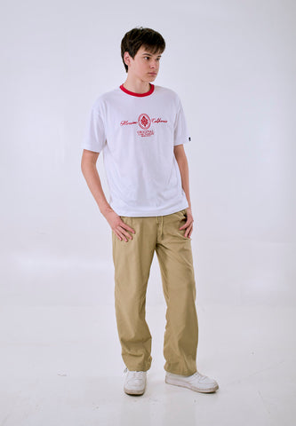 Mossimo Men's White Heritage Ringer Graphic Urban Fit Tee
