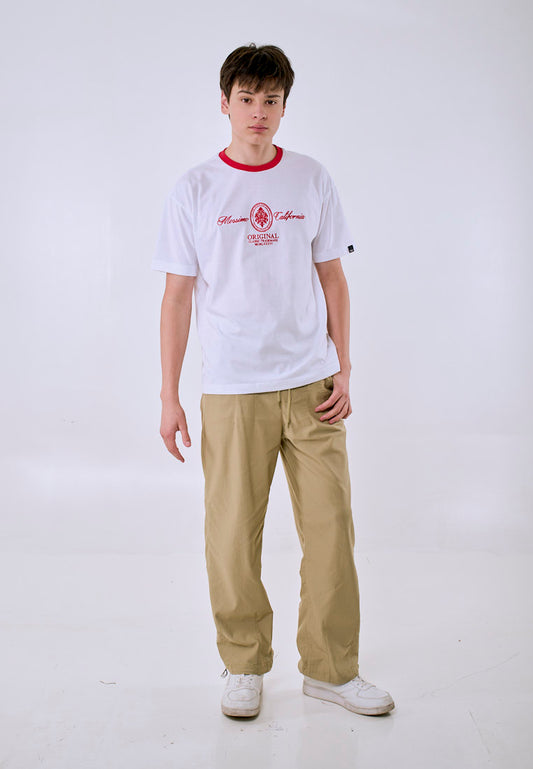 Mossimo Men's White Heritage Ringer Graphic Urban Fit Tee