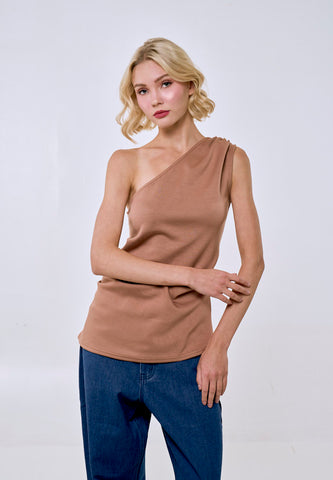 Mossimo Women's Asymmetrical Ruched Top
