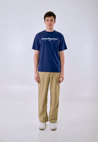 Mossimo Men's Navy Heritage Print Comfort Fit Tee w/ Back Print