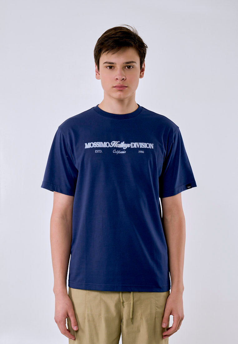 Mossimo Men's Navy Heritage Print Comfort Fit Tee w/ Back Print