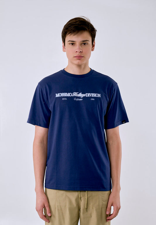Mossimo Men's Navy Heritage Print Comfort Fit Tee w/ Back Print