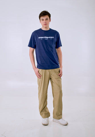 Mossimo Men's Navy Heritage Print Comfort Fit Tee w/ Back Print