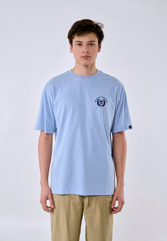 Mossimo Men's Blue Flocking Logo Comfort Fit Tee