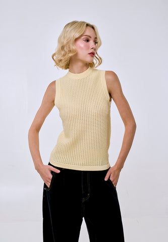 Mossimo Women's Butter Yellow Vintage Fit Knitted Top