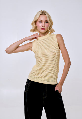Mossimo Women's Butter Yellow Vintage Fit Knitted Top