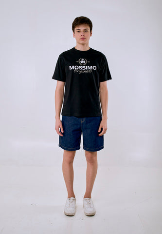 Mossimo Men's Black Metallic Logo Comfort Fit Tee
