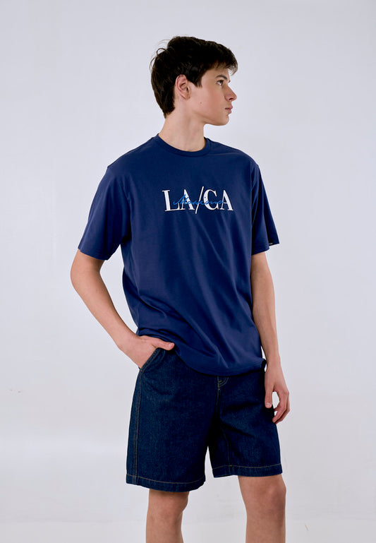 Mossimo Men's Navy LA/CA Graphic Comfort Fit Tee