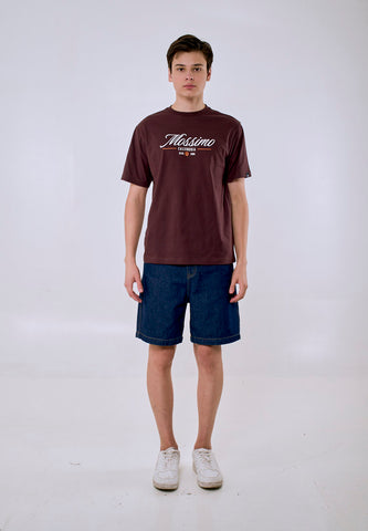 Mossimo Men's Brown Embossed Logo Comfort Fit Tee