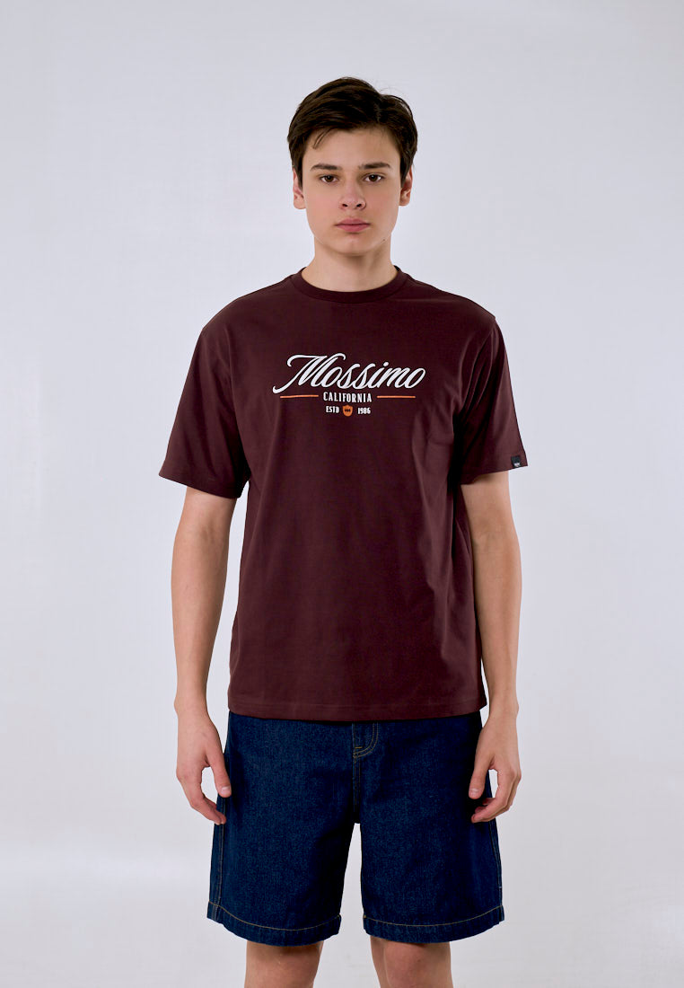 Mossimo Men's Brown Embossed Logo Comfort Fit Tee