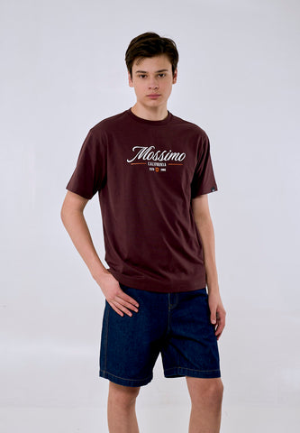Mossimo Men's Brown Embossed Logo Comfort Fit Tee