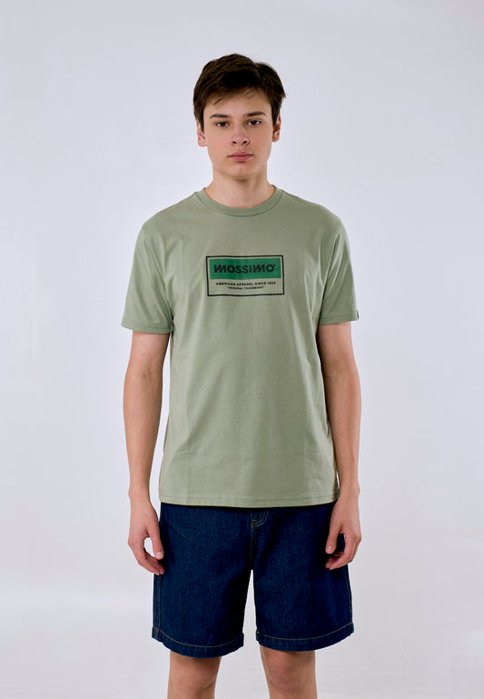 Mossimo Men's Sage Green Basic Logo Classic Fit Tee