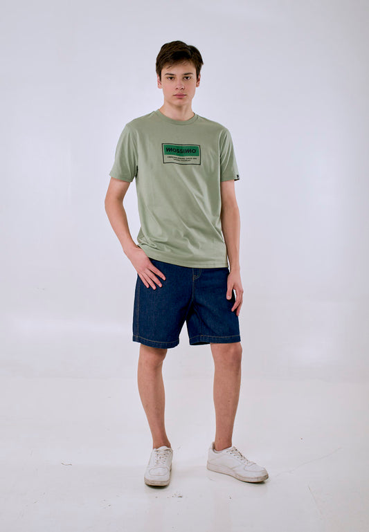 Mossimo Men's Sage Green Basic Logo Classic Fit Tee