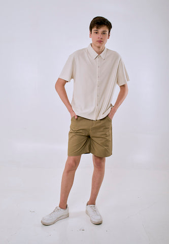 Mossimo Men's Off White Fashion Boxy Buttondown Polo Shirt