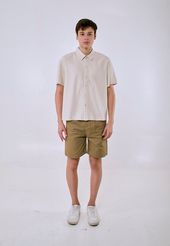 Mossimo Men's Off White Fashion Boxy Buttondown Polo Shirt