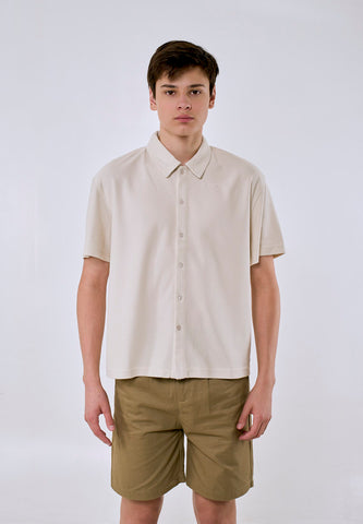 Mossimo Men's Off White Fashion Boxy Buttondown Polo Shirt