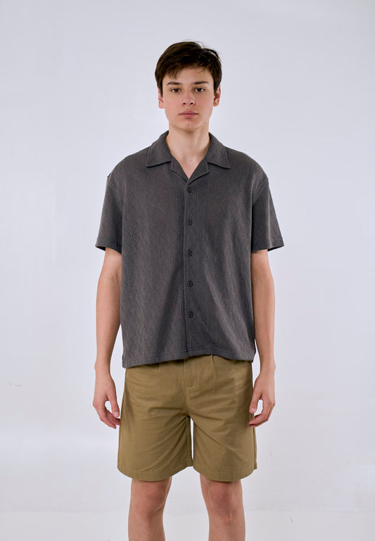 Mossimo Men's Dark Gray Boxy Polo Shirt