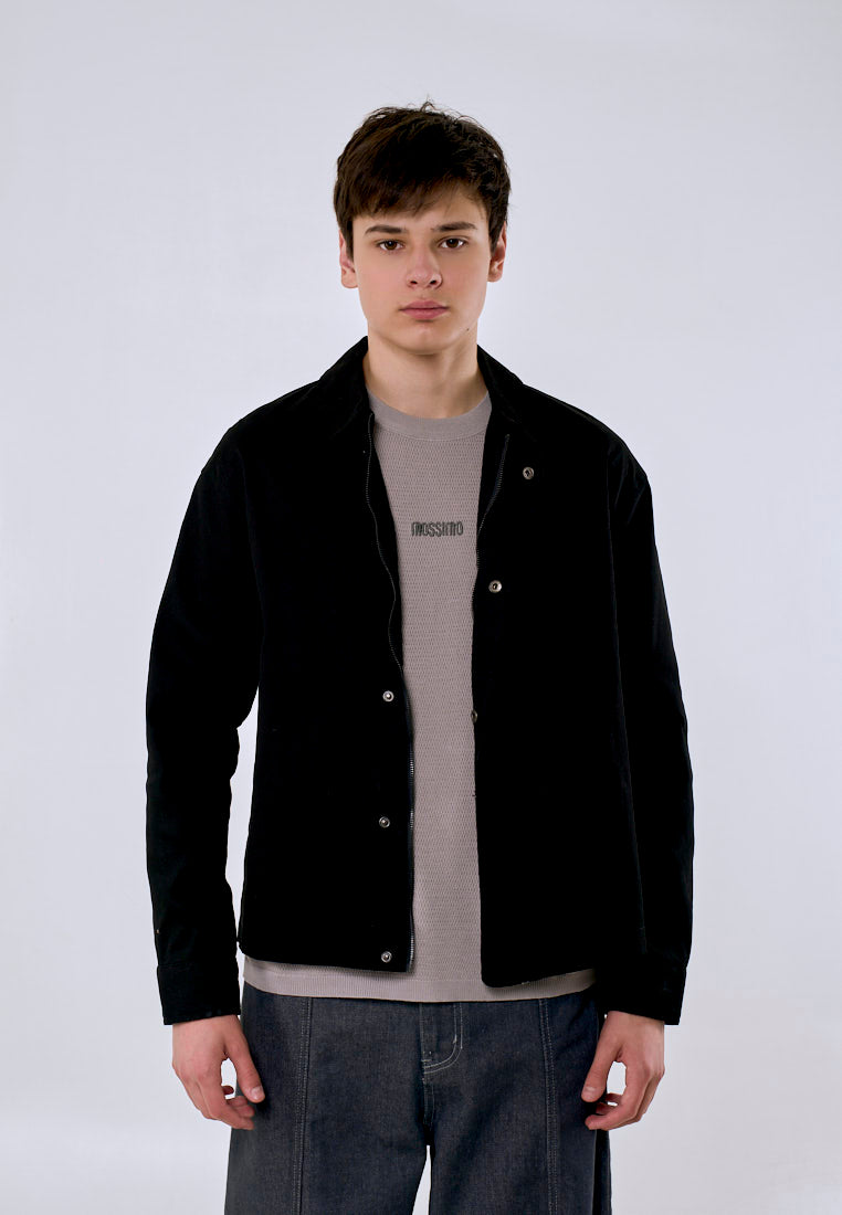 Mossimo Men's Black Patch Logo Modified Boxy Fit Jacket