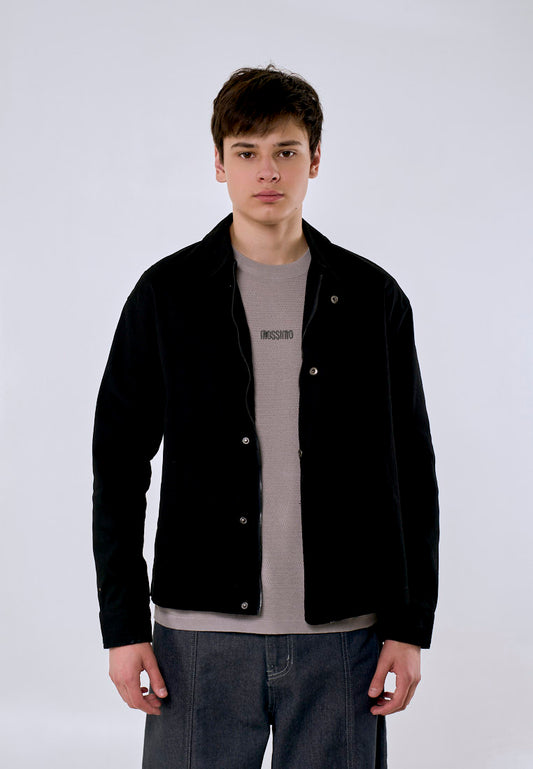 Mossimo Men's Black Patch Logo Modified Boxy Fit Jacket
