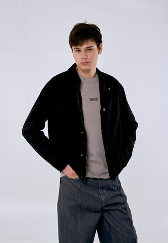 Mossimo Men's Black Patch Logo Modified Boxy Fit Jacket