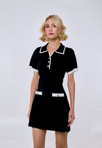Mossimo Women's Black Knitted Contrast Mini Dress