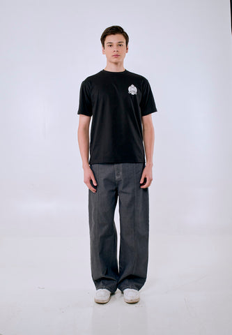 Mossimo Men's Black Small Logo Comfort Fit Tee w/ Back Print