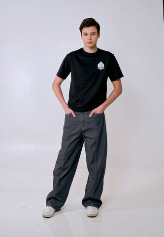 Mossimo Men's Black Small Logo Comfort Fit Tee w/ Back Print