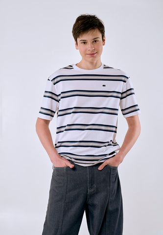 Mossimo Men's Stripes w/ Embroidery Logo Regular Fit Tee