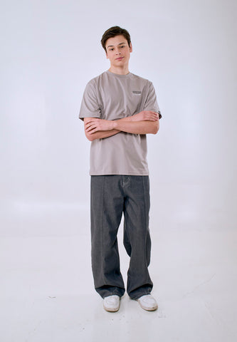 Mossimo Men's Ash Gray Embroidery Logo Comfort Fit Tee