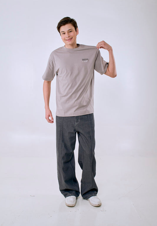 Mossimo Men's Ash Gray Embroidery Logo Comfort Fit Tee
