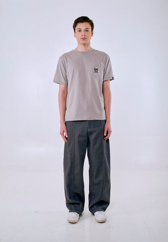 Mossimo Men's Ash Gray Basic Logo Comfort Fit Tee with Pocket