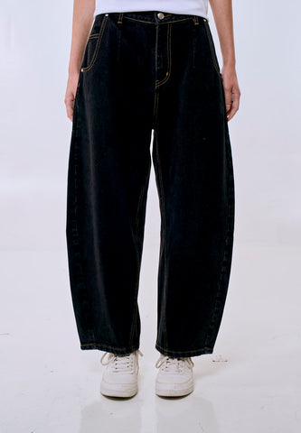 Mossimo Women's Black Barrel Denim Jeans