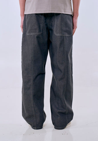 Mossimo Men's Black Baggy Fit Faded Denim Jeans