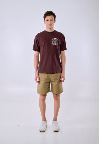 Mossimo Men's Brown Basic Logo Classic Fit Tee
