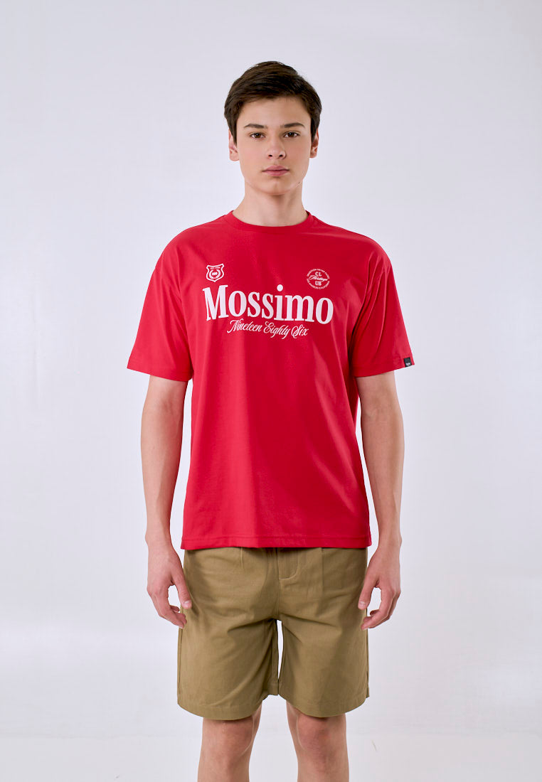 Mossimo Men's Red Heritage Graphic Logo Comfort Fit Tee