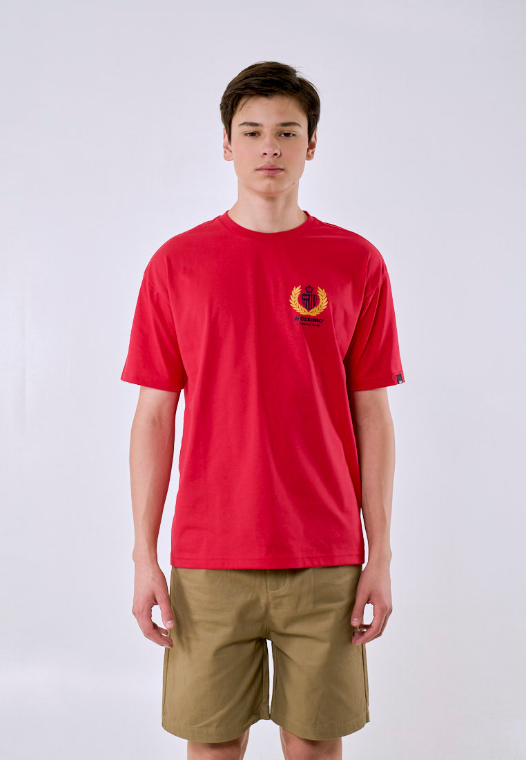 Mossimo Men's Red Small Logo Print Urban Fit Tee