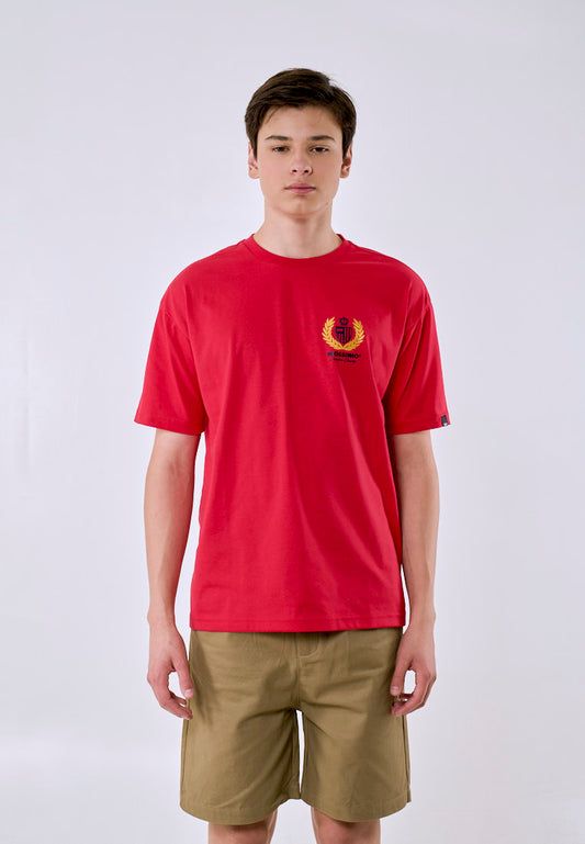 Mossimo Men's Red Small Logo Print Urban Fit Tee