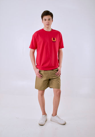 Mossimo Men's Red Small Logo Print Urban Fit Tee