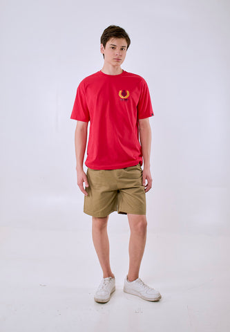 Mossimo Men's Red Small Logo Print Urban Fit Tee