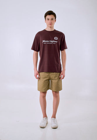 Mossimo Men's Brown Statement Logo Comfort Fit Tee