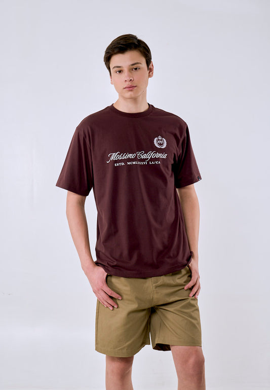 Mossimo Men's Brown Statement Logo Comfort Fit Tee