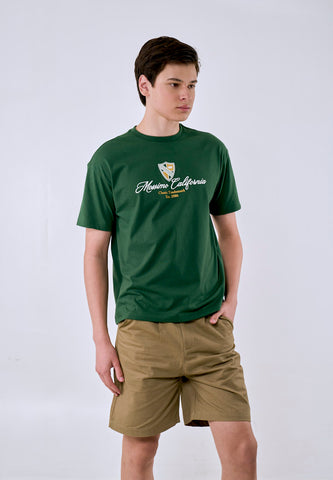 Mossimo Men's Green Heritage Graphic Logo Urban Fit Tee
