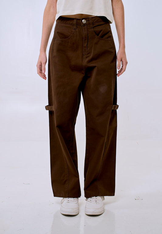 Mossimo Women's Brown Carpenter Straight Loose Pants