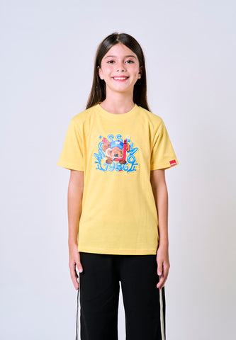 Mossimo Kids Unisex Yellow Mossybear Dive Embossed Basic Tshirt