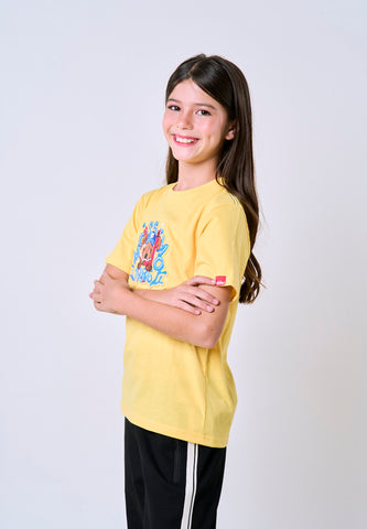 Mossimo Kids Unisex Yellow Mossybear Dive Embossed Basic Tshirt