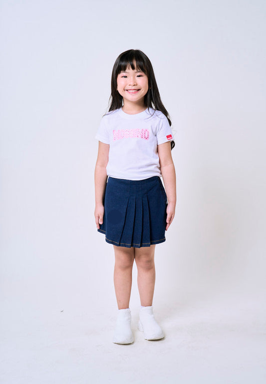 Mossimo Kids Dark Blue Pleated Denim Bermuda Skirt - For Girls