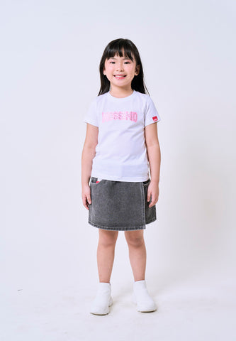Mossimo Kids White Basic Graphic Tshirt w/ Sequins For Girl