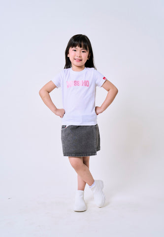 Mossimo Kids White Basic Graphic Tshirt w/ Sequins For Girl