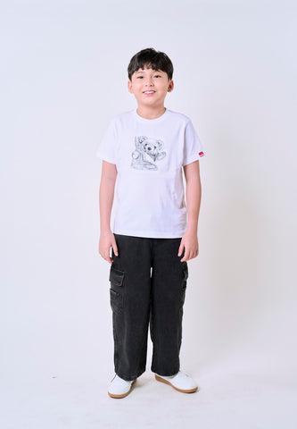 Mossimo Kids White Unisex MossyBear Sketch Tshirt For Girls For Boys