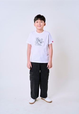 Mossimo Kids White Unisex MossyBear Sketch Tshirt For Girls For Boys